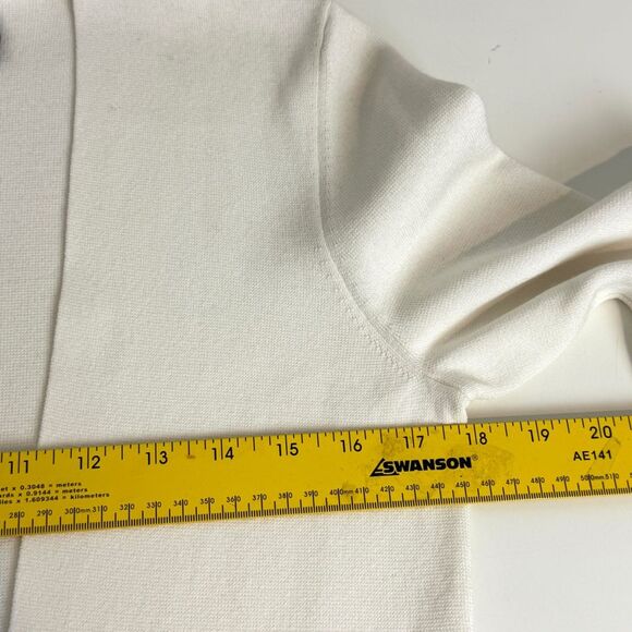 Theory White Open Front Cardigan Sweater L - Picture 5 of 8